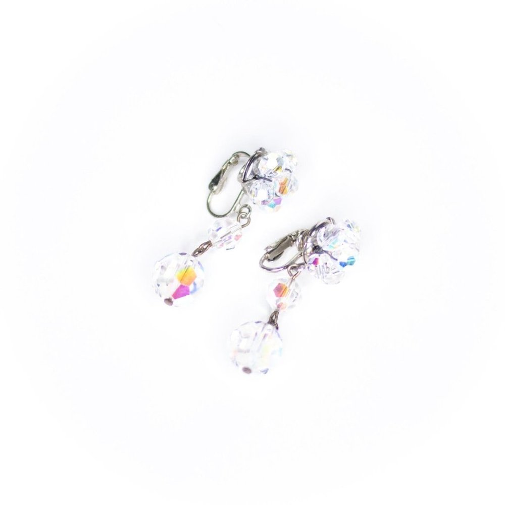 Aurora Borealis Crystal Bead Dangling Earrings